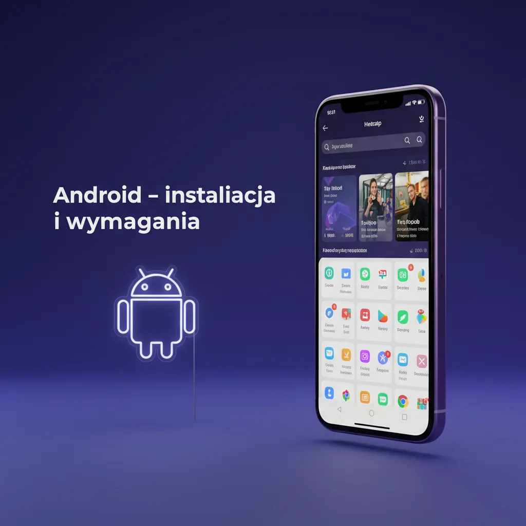 Wymagania: Android 8.0+ i kilkuset MB wolnego miejsca Otwórz stronę, pobierz APK, włącz nieznane źródła, zainstaluj zaloguj