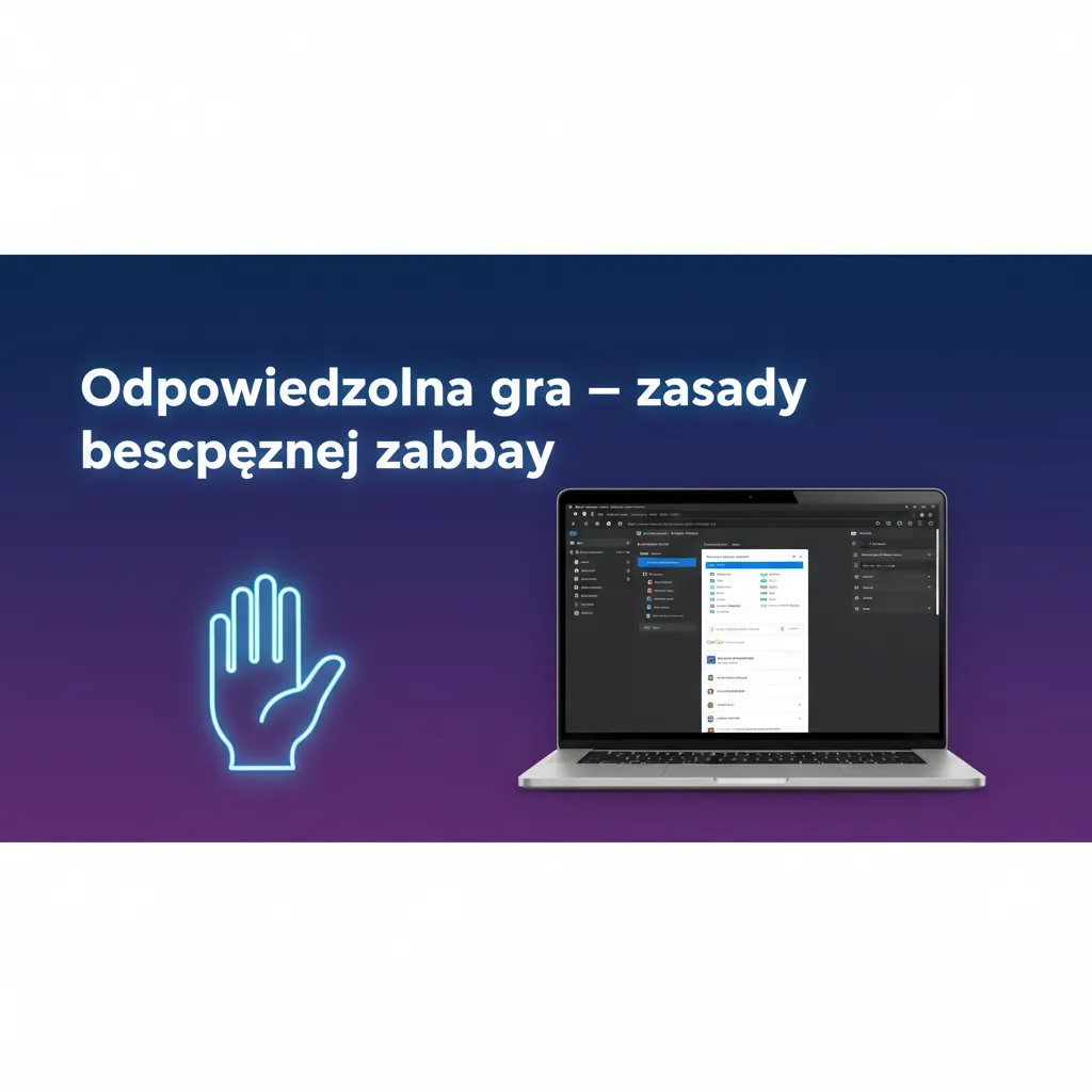 Infografika o odpowiedzialnej grze: limity wpłat i strat, kontrola budżetu, przerwy, bez alkoholu, samo‑wykluczenie, pomoc
