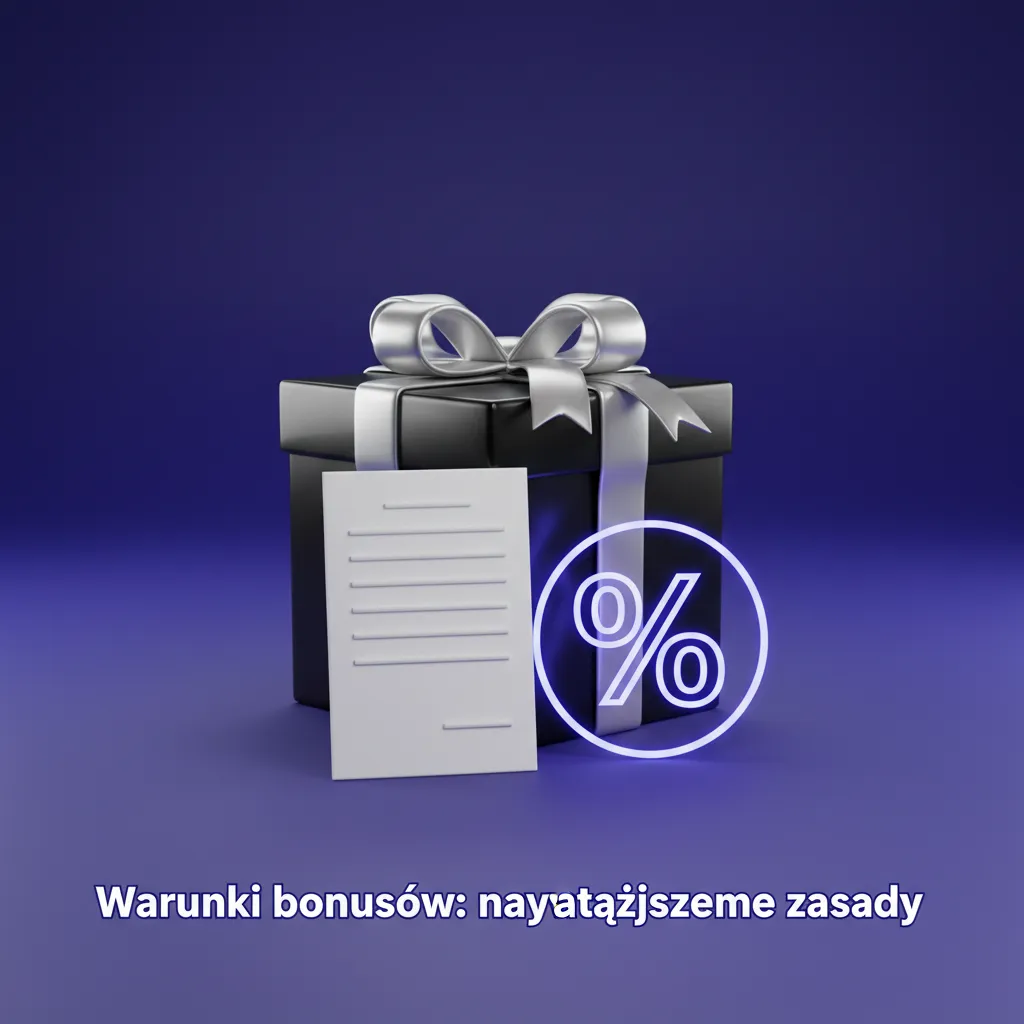 Infografika z zasadami bonusów: 18+, KYC, ograniczenia regionalne, warunki obrotu, odpowiedzialna gra