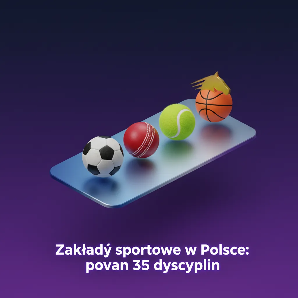 Baner zakładów sportowych w Polsce: ponad 35 dyscyplin, piłka nożna, tenis, koszykówka, siatkówka, hokej, esport i więcej.